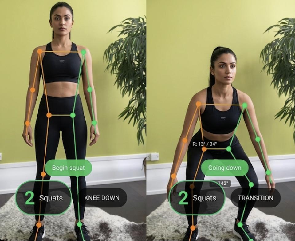 AR wireframe body tracking with real-time bio-mechanics analysis